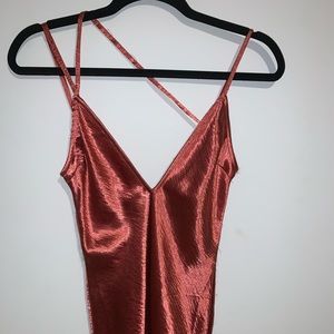 EXPRESS SATIN STRAPPY PETITE DRESS